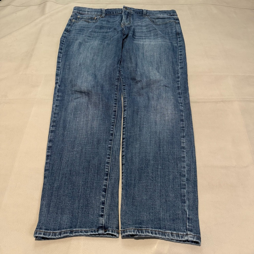 Lucky Brand 221 Straight Men Jean Blue Denim 38x32 Medium Wash Western-6860‎